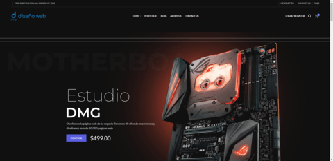 Plantilla de ecommerce 02 con diseño para tiendas de tecnología