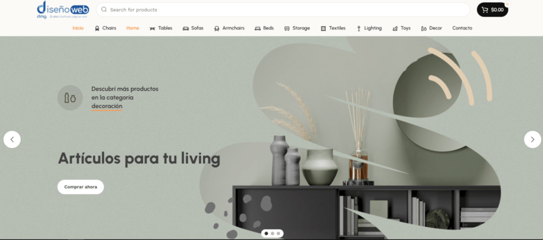 Plantilla de ecommerce 08 con diseño para tiendas de muebles