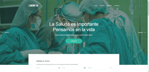Modelo de landing page 10 para servicios médicos