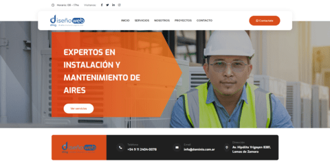 Modelo de landing page 01 para servicio de aire acondicionado