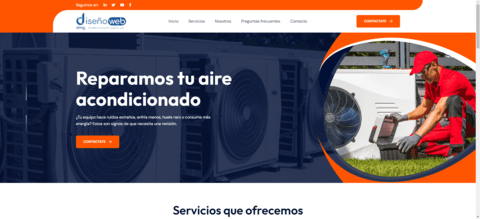 Modelo de landing page 02 para servicio de aire acondicionado