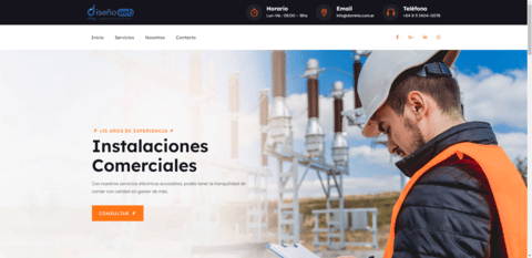 Modelo de landing page 03 para electricistas