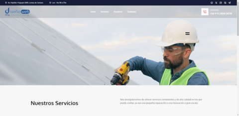 Modelo de landing page 04 para electricistas