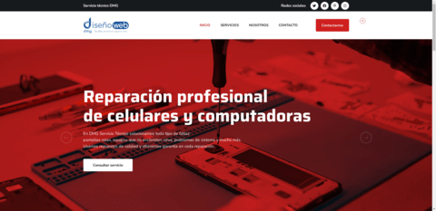 Modelo de landing page 01 para servicio de reparación de celulares